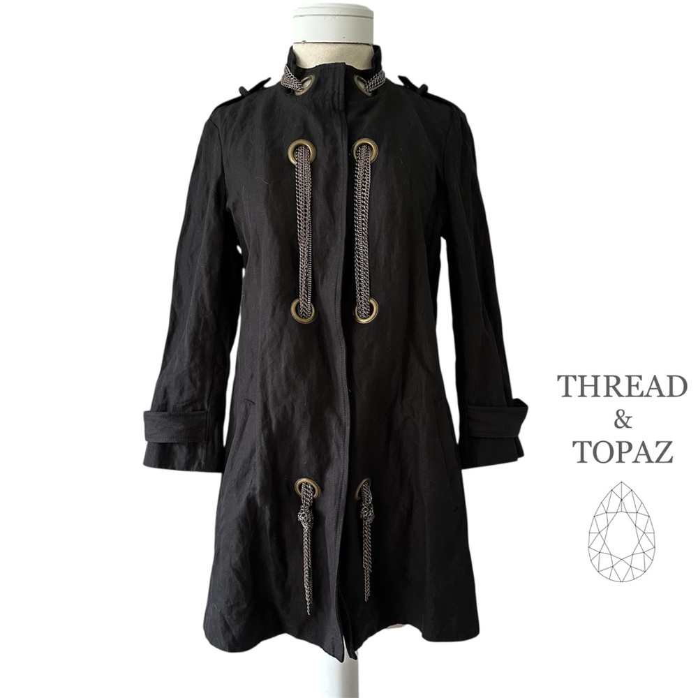 Gryphon NY Black Jacket With Grommets And chains Large